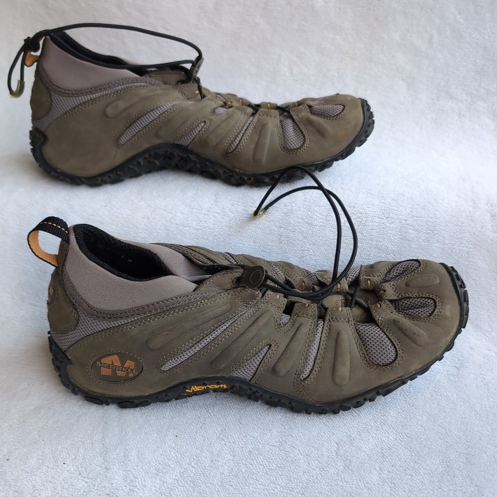 Merrell Chameleon Stretch Kangaroo Hiking Shoes Mens 14 Kangaroo Leather Vibram